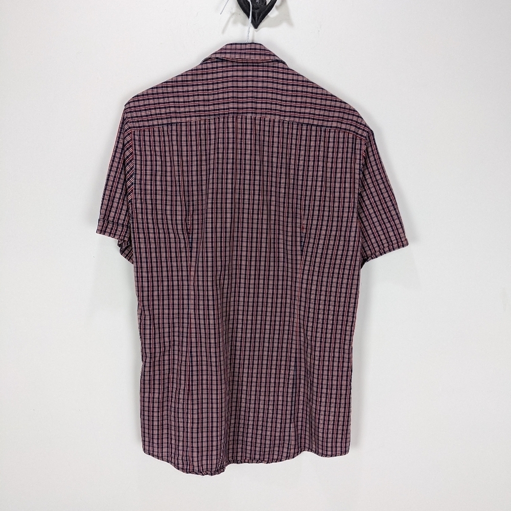 DANIELE ALESSANDRINI Plaid Short Sleeve Shirt Size 16 - Picture 8 of 10